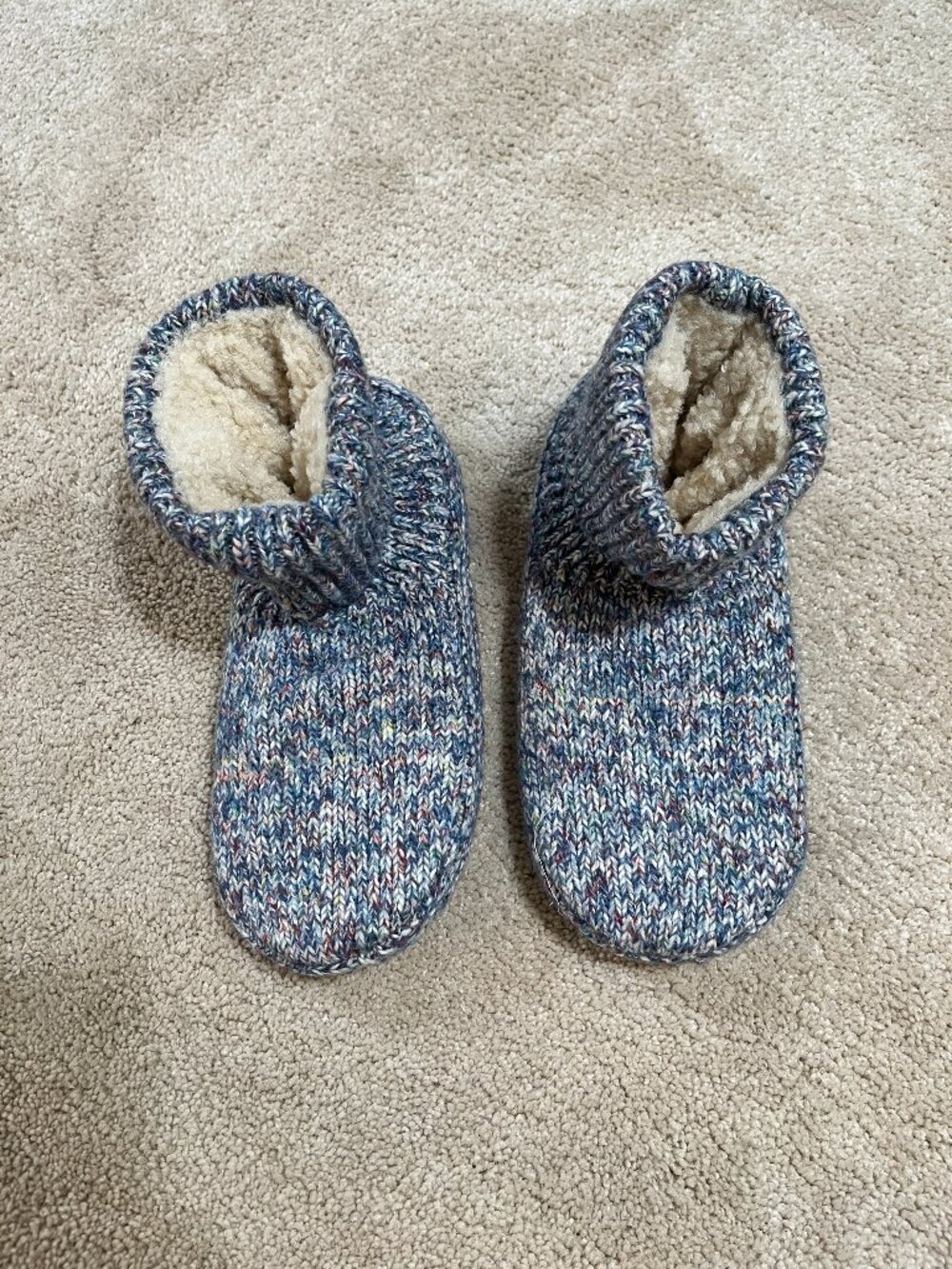 New Bombas Sherpa Lined Gripper Bootie Blue Slippers Unisex M W9-11.5, M7-9.5